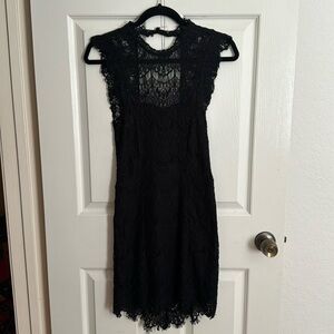 Free People Black Lace Short Dress